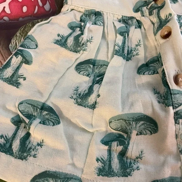 Kate Quinn Toddler Suspender Skirt, Blue Wild Mushroom, Size 18-24m, NWT - Picture 7 of 7